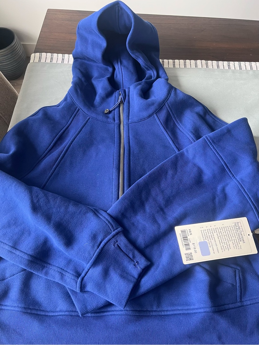lululemon Scuba Oversized Half-Zip Hoodie (NWT) in Larkspur (Blue) - Picture 8 of 10